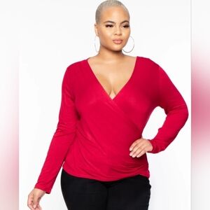 Curvy Sense Wrap Surplice Top